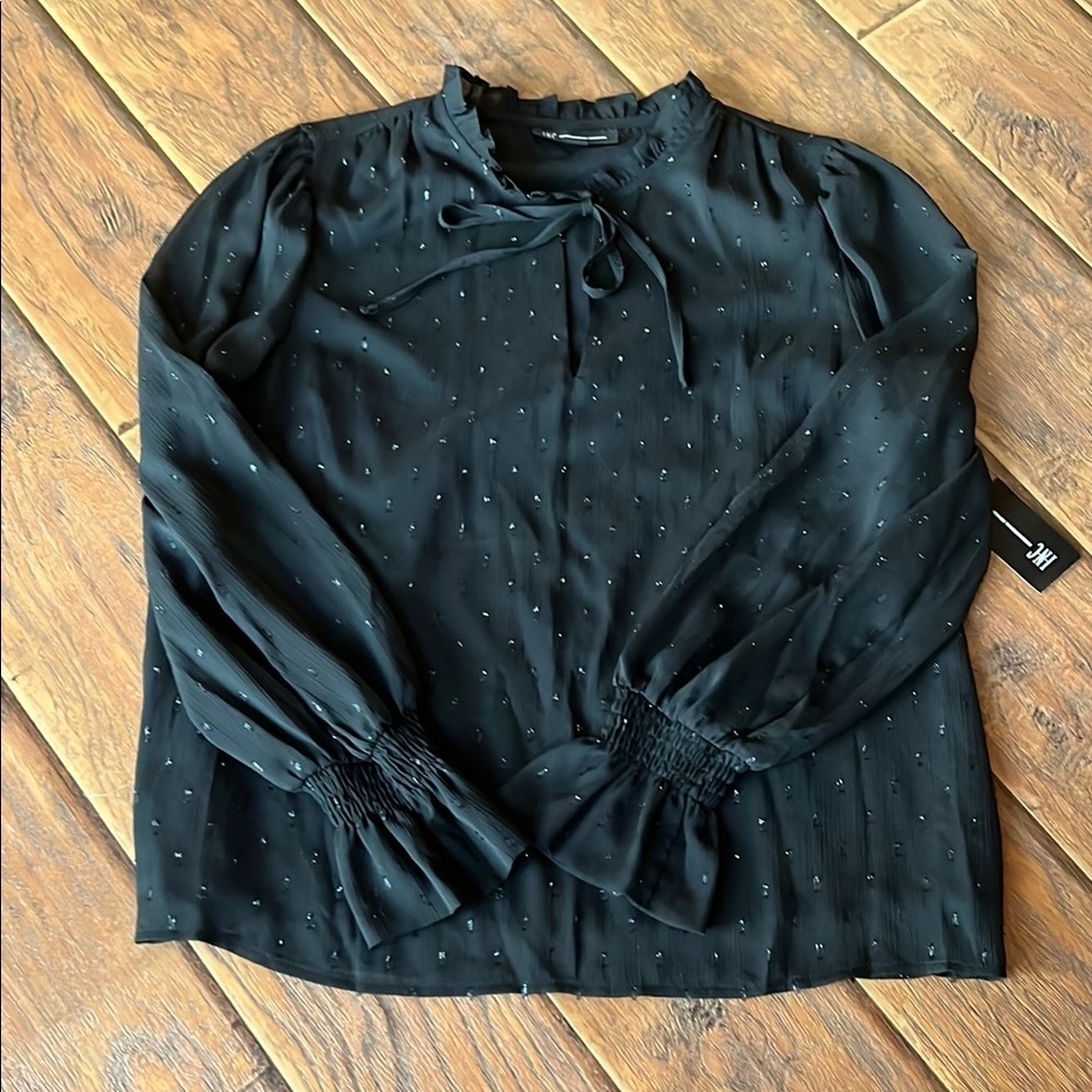 NEW I.N.C. Puff Sleeve Mock Neck Blouse - Size Small